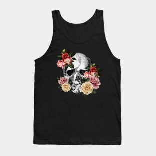 Sage Tribe Skull With roses Tank Top